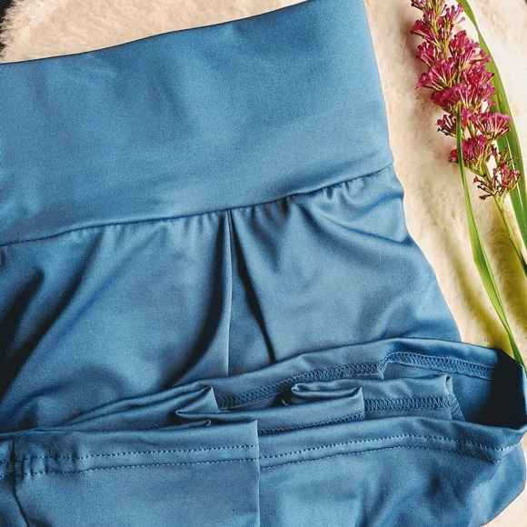 Pretty Blue Pleated A-Line Skorts for Casual Wear, Sz XXL, Sporty, Comfortable - Picture 4 of 10